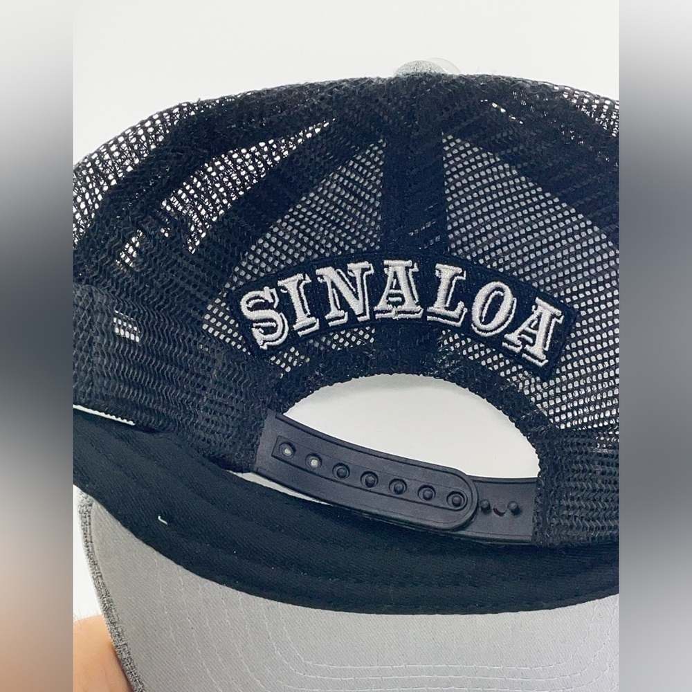 Sinaloa License Plate (Gray Embroidered Cap) - Mexico Caps, Mexican Code Of Arms - Picture 4 of 4